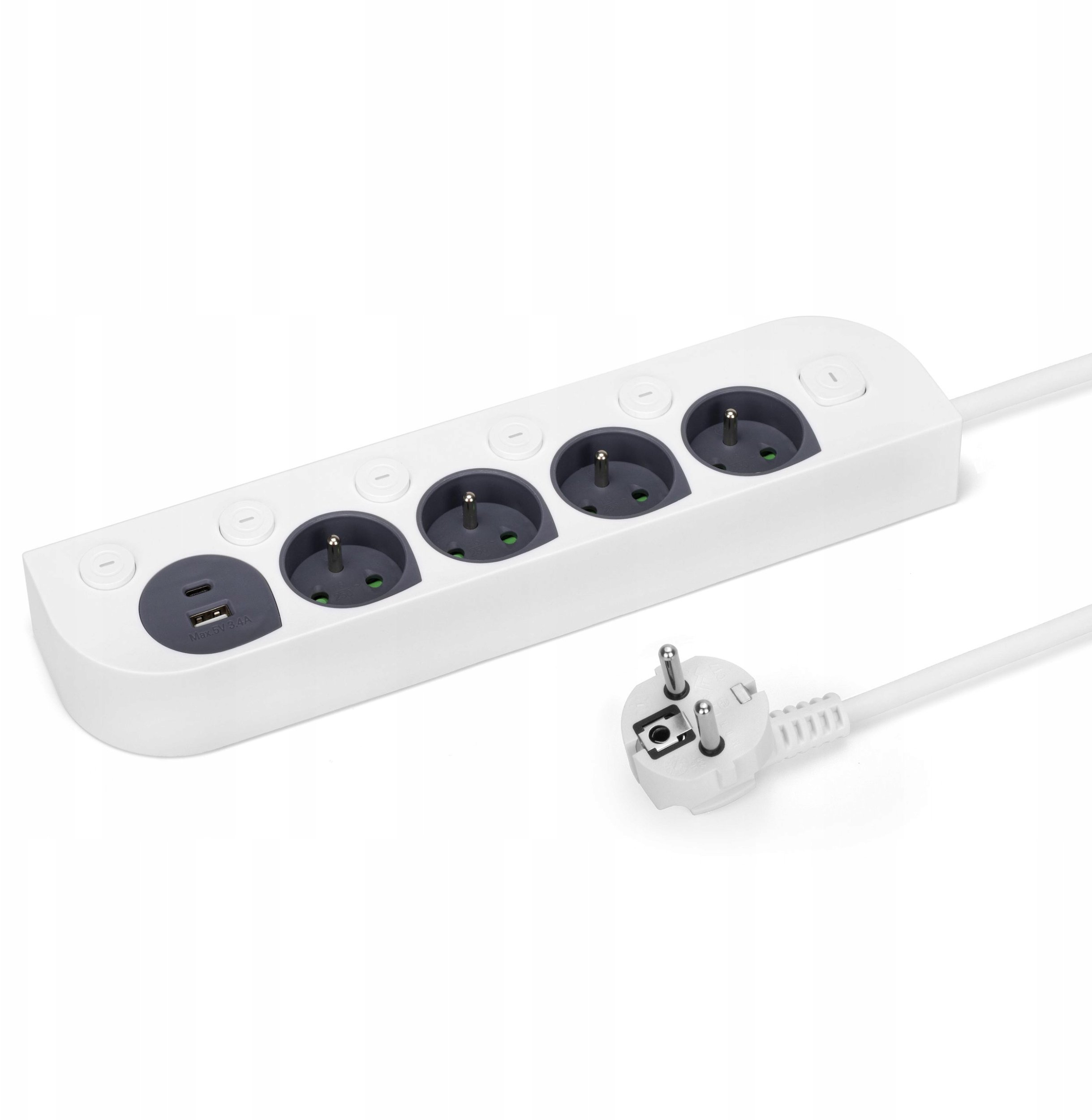 Przedłużacz elektryczny 4 gniazdowy + USB-A + USB-C MT143 Montis