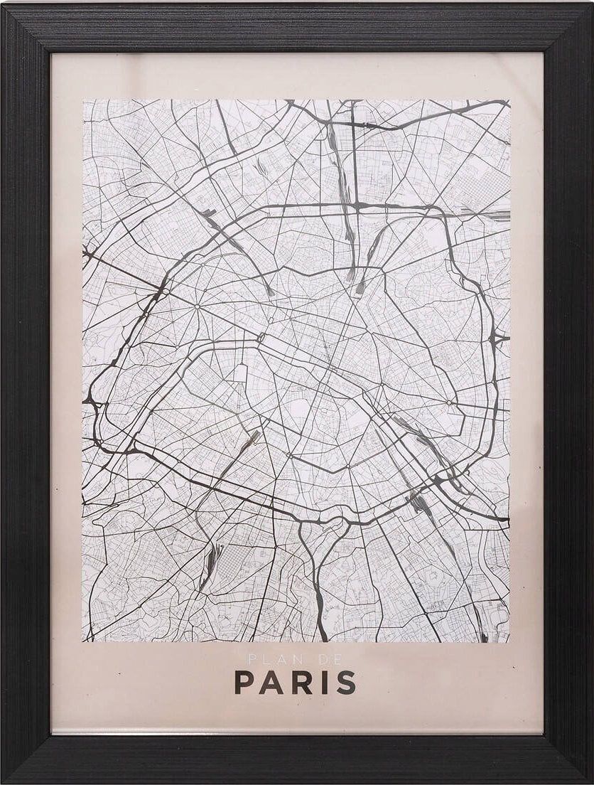 Atmosphera Plakat w ramce mapa miasta, 18 x 24 cm