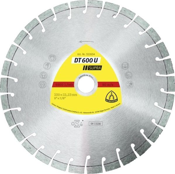Klingspor tarcza diamentowa segmentowa 350mm x 3,0mm x 25,4mm DT600U, Beton Zbrojony (325195)