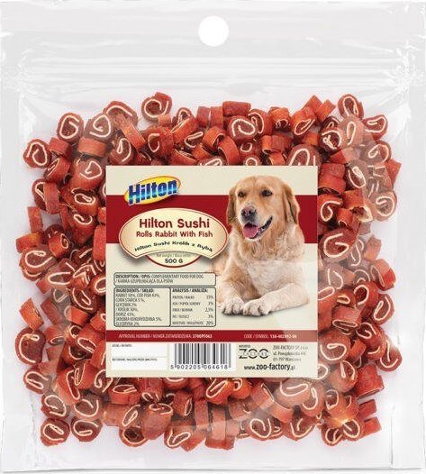 Hilton HILTON Przysmak sushi królik z rybą dla psa500g