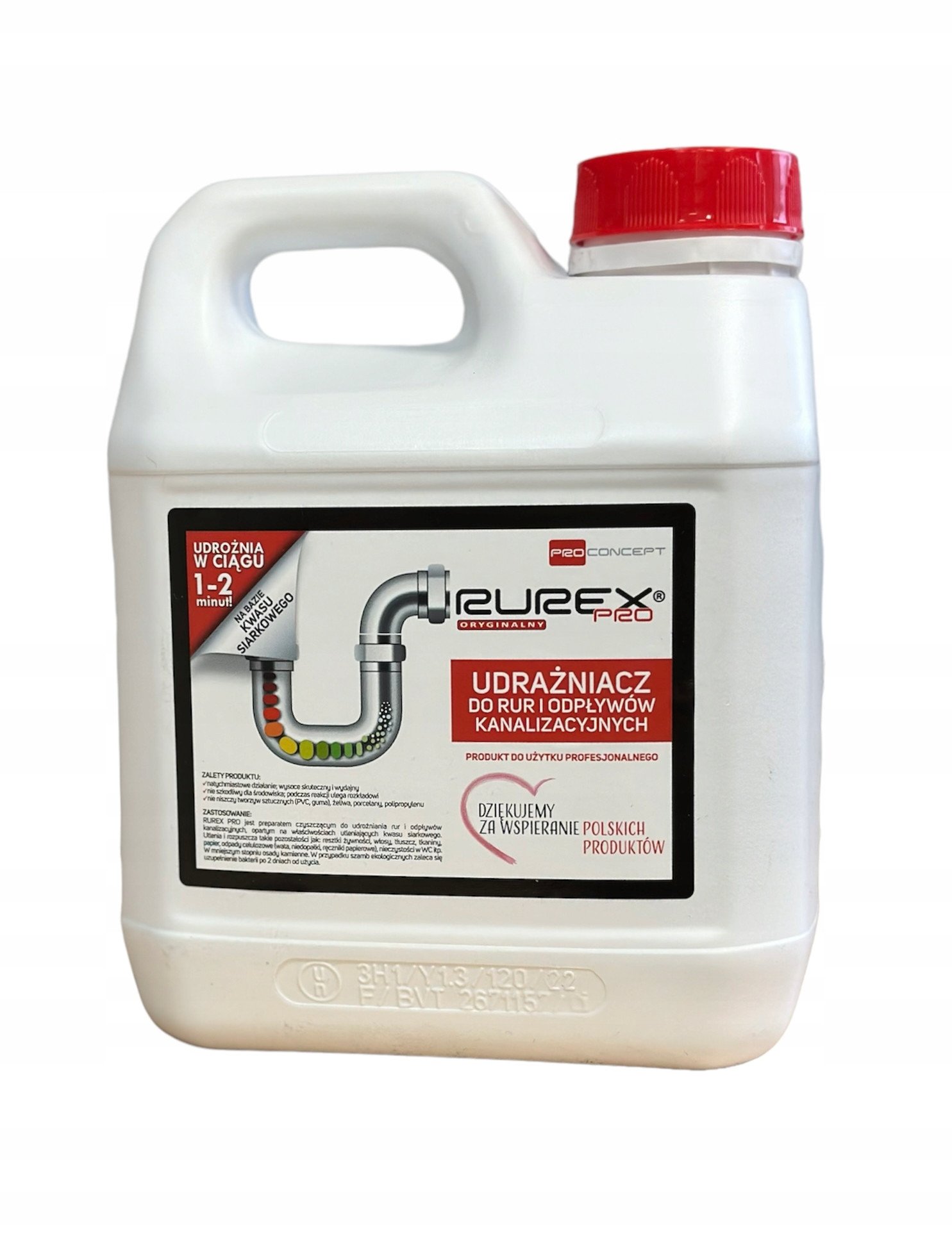 RUREX PRO 2L Udrażniacz do rur i odpływów kanalizacyjnych