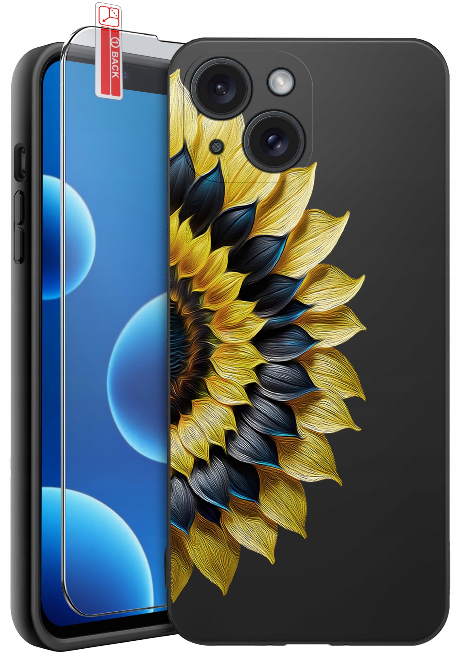 ETUI do iPhone 13 | 14 | WZORY | SILIKONOWE MATT CASE + SZKŁO 9H