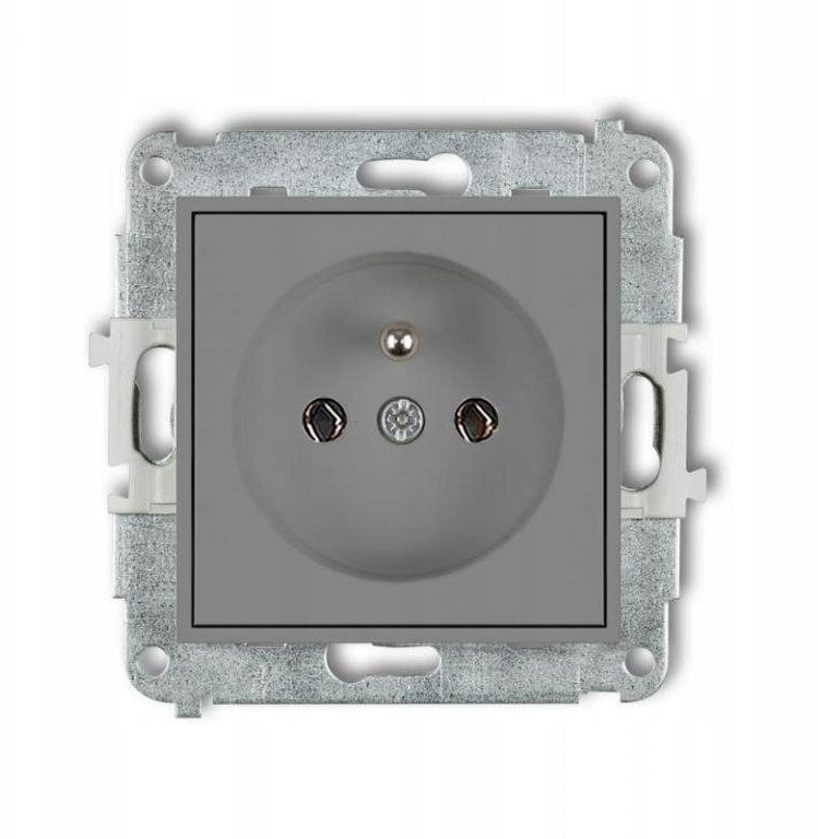Karlik Mechanizm gniazdo pojedyncze z uziemieniem 2P+Z (bez przesłon torów prądowych) matowy szary 27IGP-1z