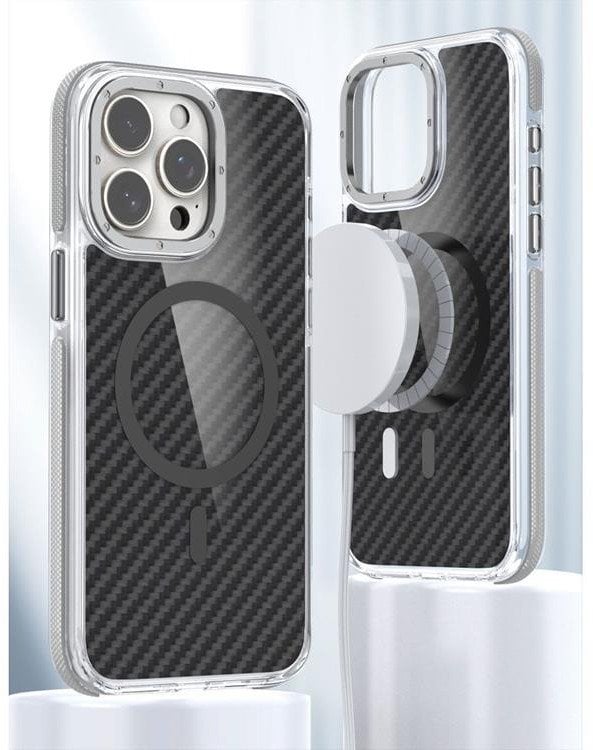 Futerał FIBER kompatybilny z MagSafe do IPHONE 16 PRO MAX szary