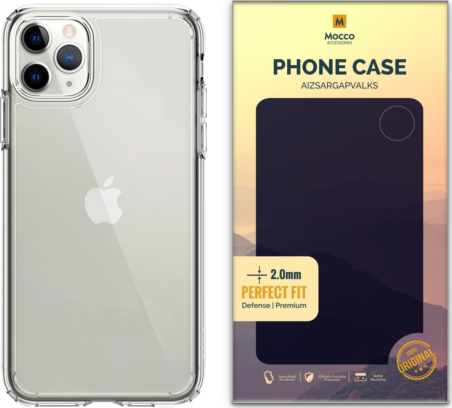 Mocco Original Clear Case 2mm Silicone Case for Apple iPhone 12 Pro Max Transparent (EU Blister)