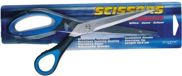 Starpak Nożyczki 25,4cm gumowaną rączką blister - 155248