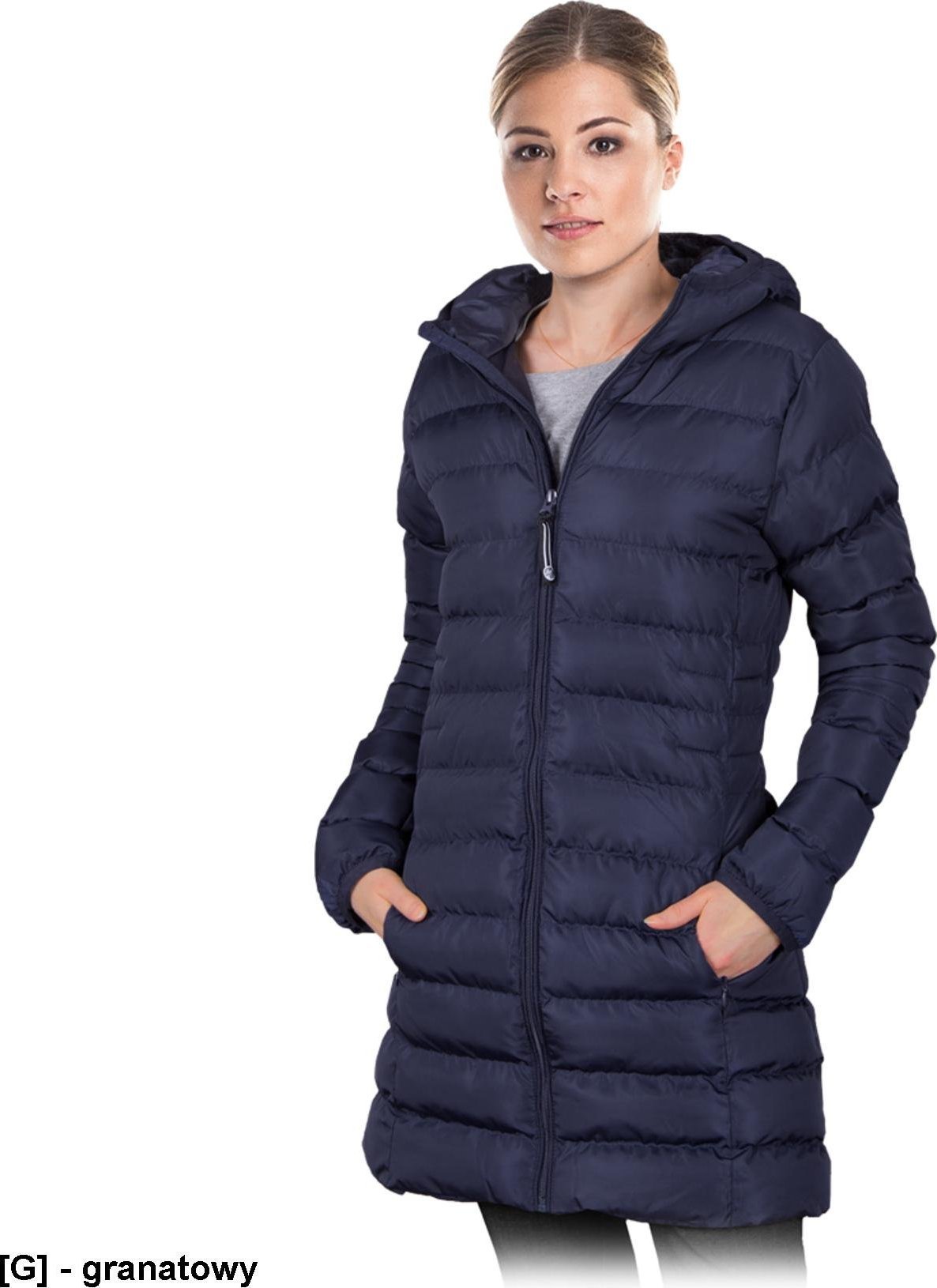 R.E.I.S. TUWA - ocieplana damska kurtka pikowana z kapturem, powłoka podszewka z wyściółką 100% poliester, 3 kieszenie M