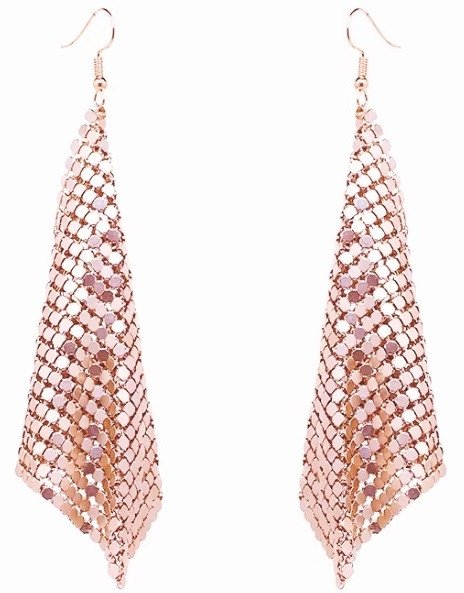 Długie wiszące kolczyki wizytowe na dzień rose gold ładny odcień LECIUTKIE