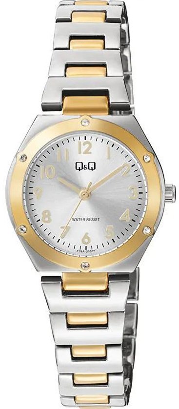 Zegarek Q&Q F19A-005P damski klasyczny dwukolorowy 28 mm .
