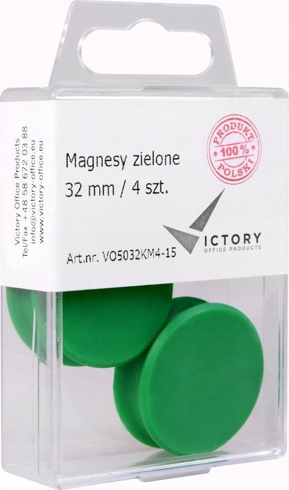 Victory Office Product MAGNESY VICTORY OFFICE 32MM 4 SZT. ZIELONE