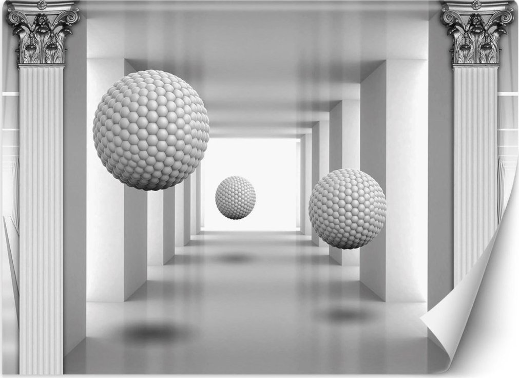 Feeby Fototapeta, Kule 3D w tunelu - 254x184