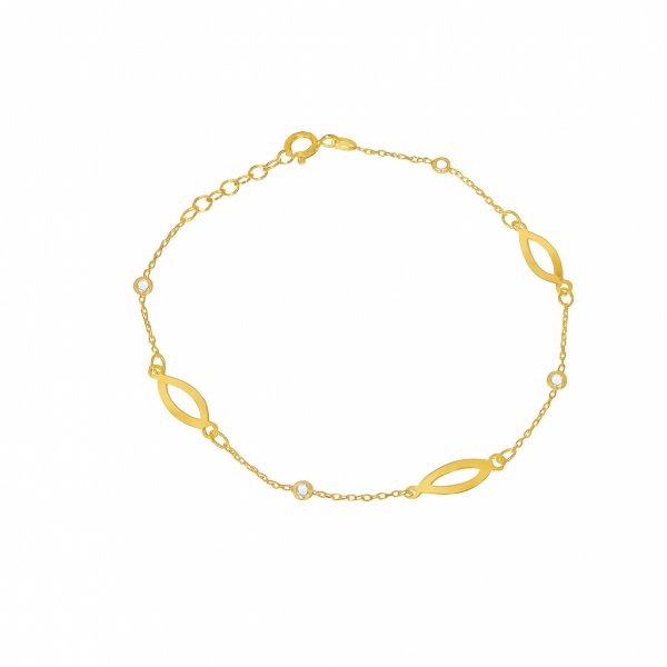 Złota Bransoletka Ażurowa z Delikatnymi Elementami 585