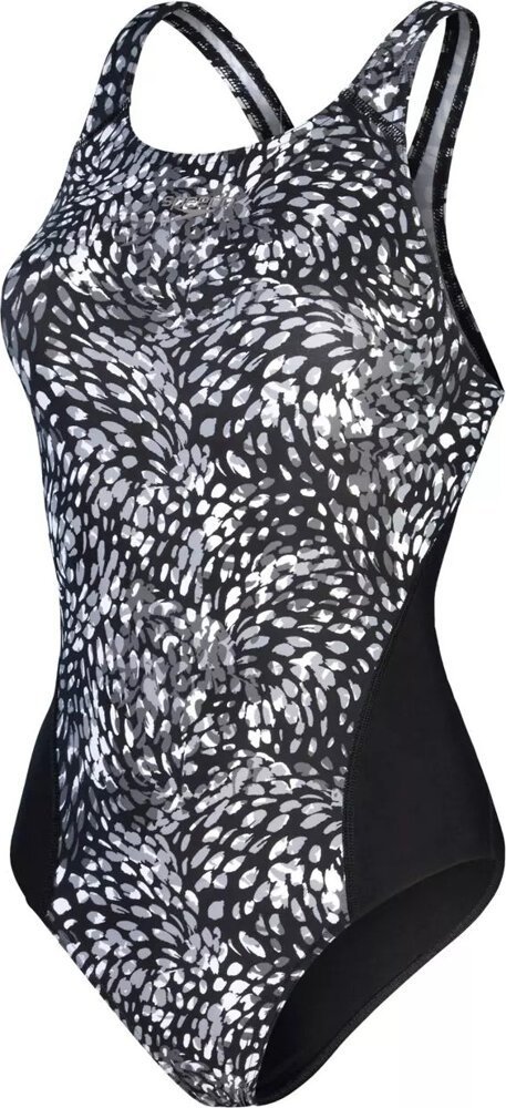 Speedo Damski strój kąpielowy Speedo ALOV DIGI RB 1PC AF black/usa charcoal/shark grey/white rozmiar 36