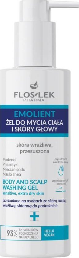 Floslek Floslek Emolient żel do mycia ciała i skóry głowy 175ml