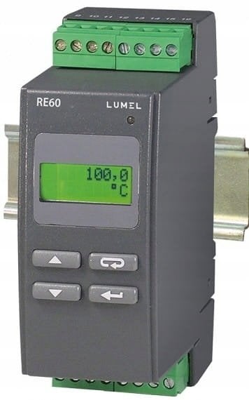 Regulator temperatury na szynę 01:wej. PT100 -50-100C 1:wyjście gł.przekaźnikowe RE60