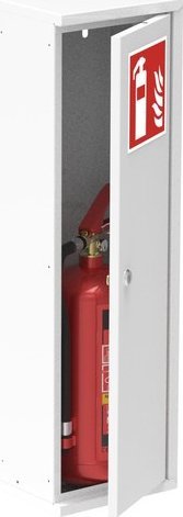 Gras Szafka na gaśnicę do hydrantu SLIM GREEN, RAL 9010, zamek patentowy, 230x780x180mm