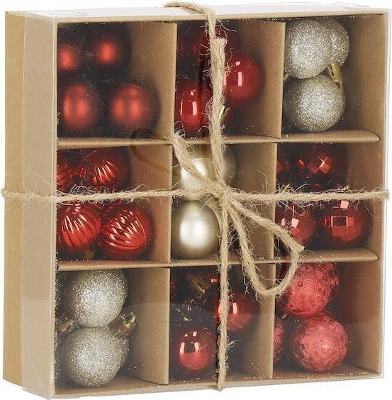 Springos Bombki choinkowe 54 szt. ozdoby świąteczne zestaw 3cm czerwone UNIWERSALNY