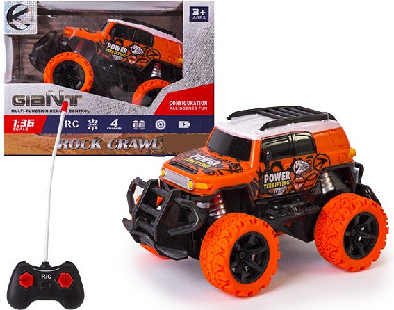 Małe auto terenowe zdalnie sterowane pomarańczowe