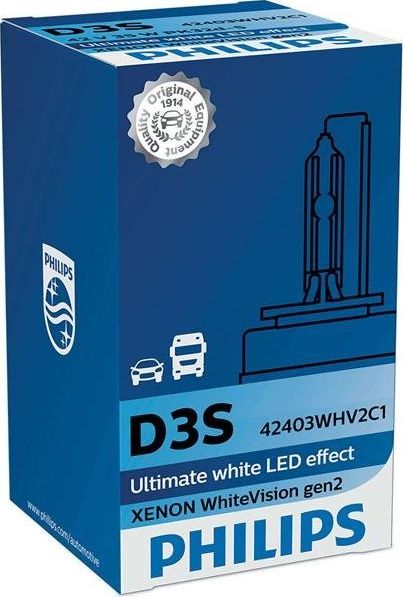 Philips ŻARÓWKA XENONOWA D3S 42V/35W +120% 5000K PHILIPS WHITEVISION GEN2