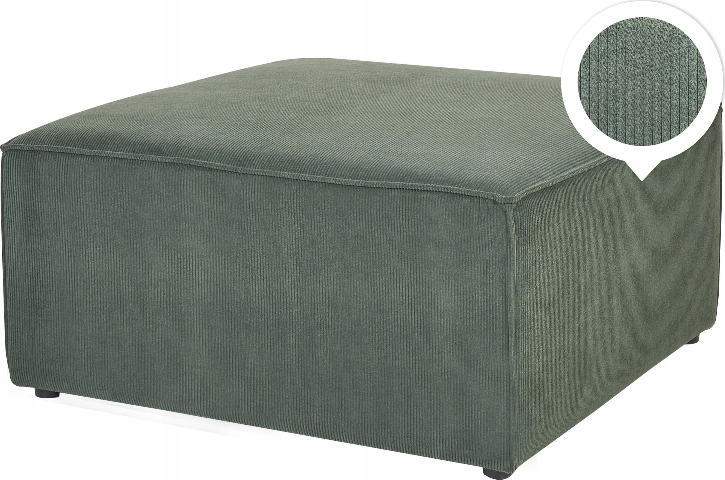 Beliani Otomana sztruksowa ciemnozielona LEMVIG