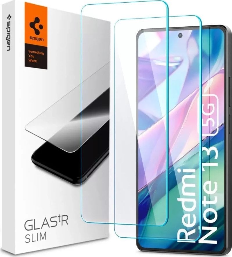 Spigen Spigen Glas.TR Slim 2-Pack - Szkło hartowane do Xiaomi Redmi Note 13 5G (2 sztuki)