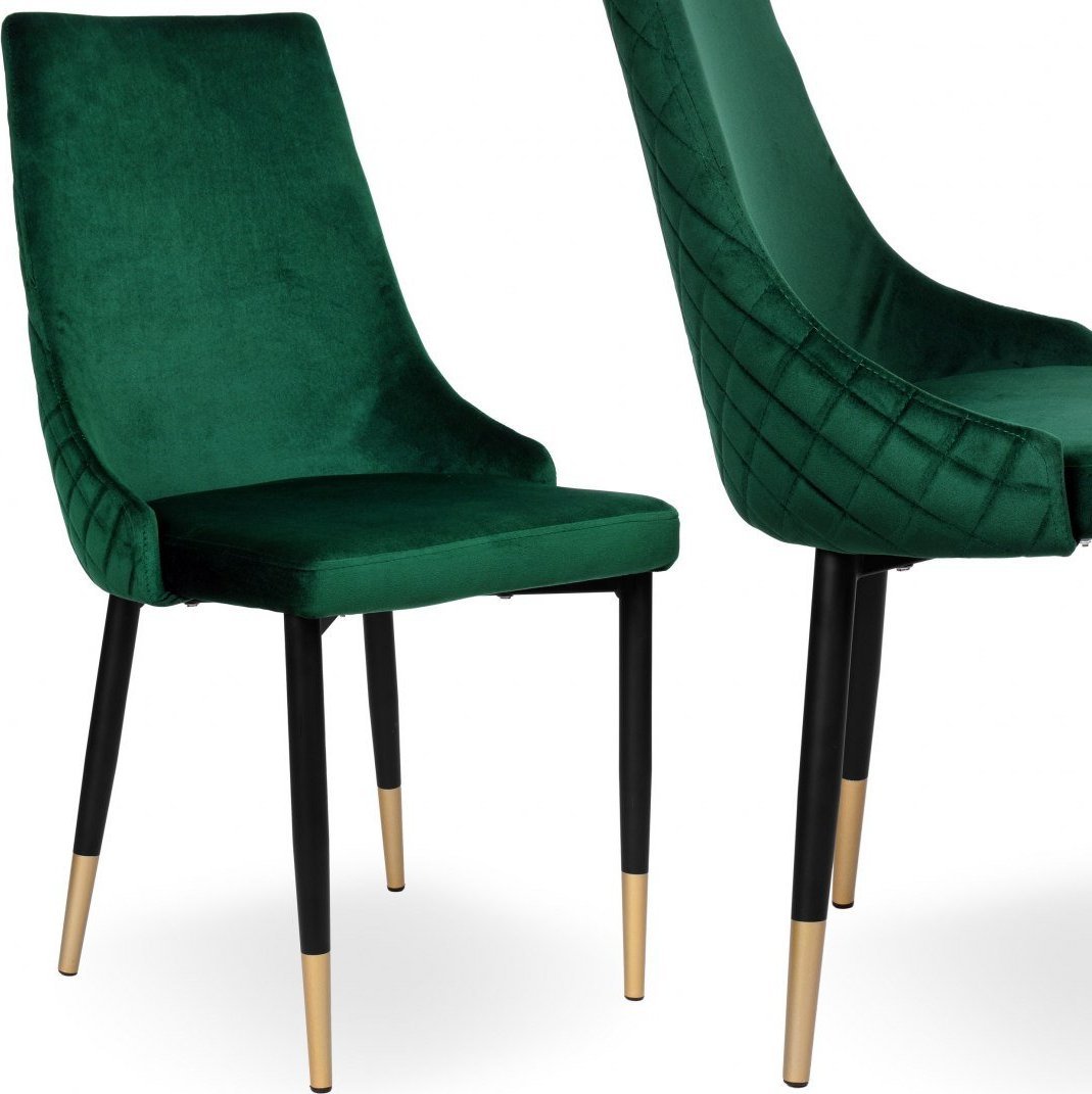 Krzesło aksamitne VERMONT ciemnozielone Velvet
