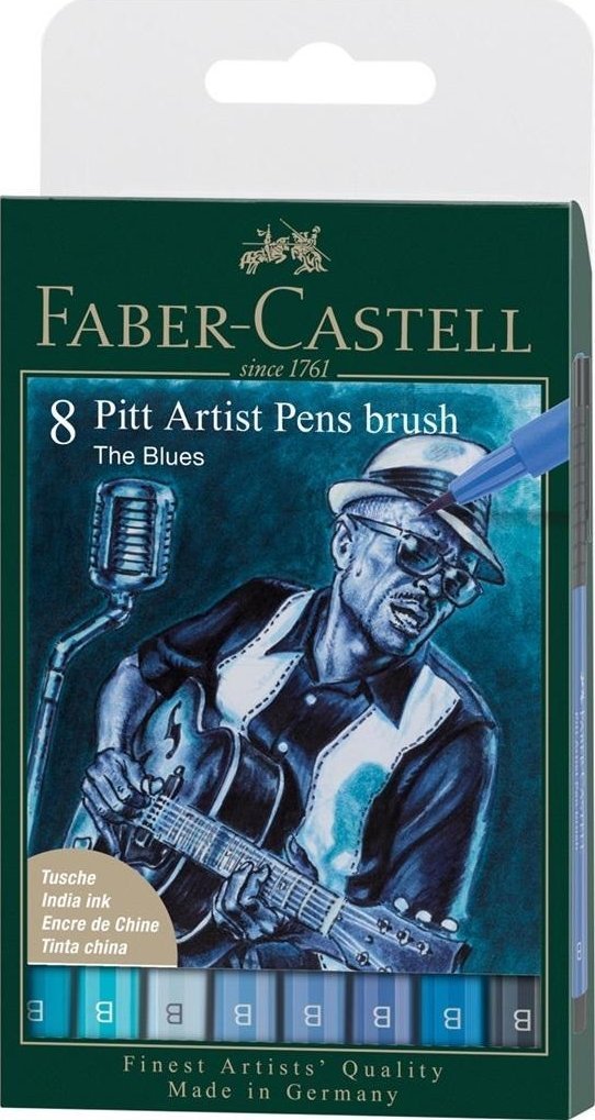 Pisaki Pitt Artist Pen the blues 8szt