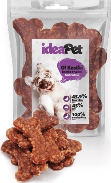 IdeaPet IDEAPET 500g KOSTKI KACZKA Z RYŻEM 9cm