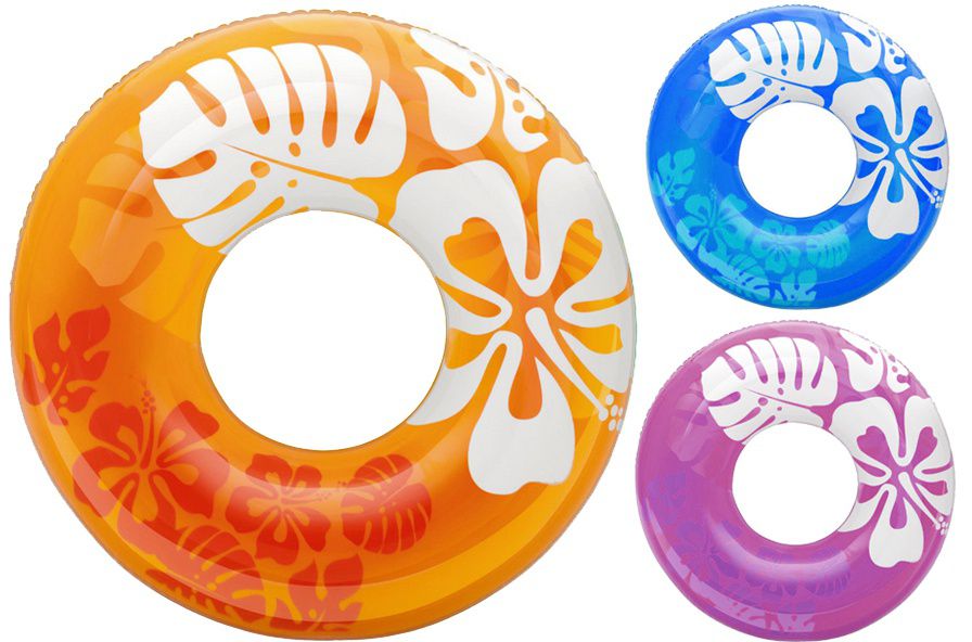 Intex Koło do pływania Hawajskie kwiaty 91 cm (59251)