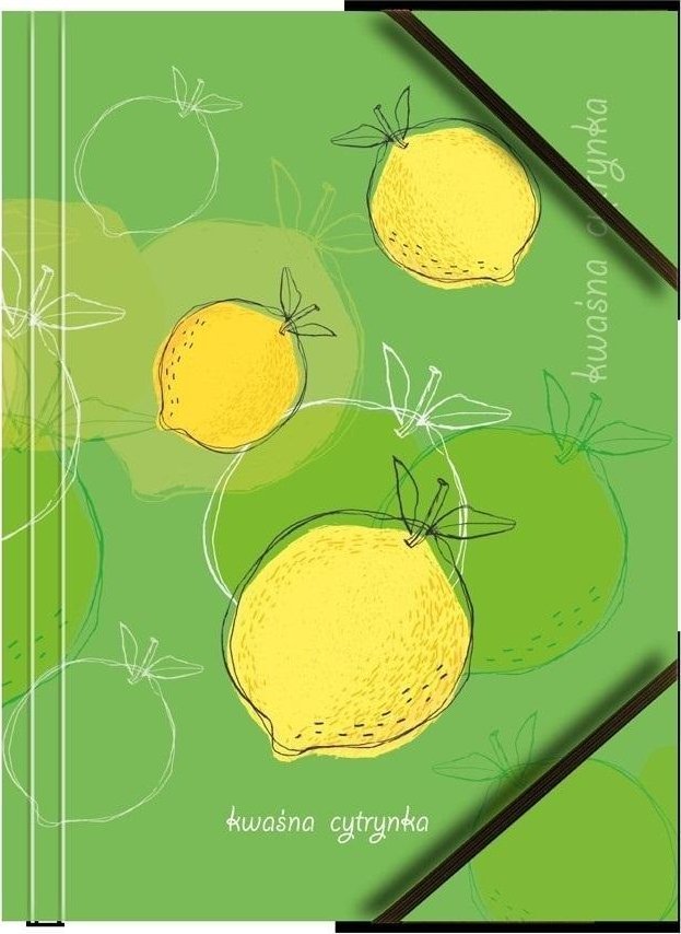 Teczka A4 kartonowa z gumką narożną cytryna (6szt)