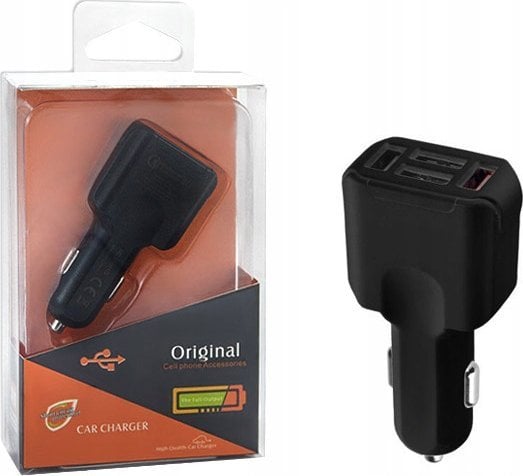 Ładowarka Vega ŁADOWARKA SAMOCHODOWA 4 X USB 3A CZARNA FAST CHARGER QUICK 4XUSB 3.0 FASTON 3000mA>