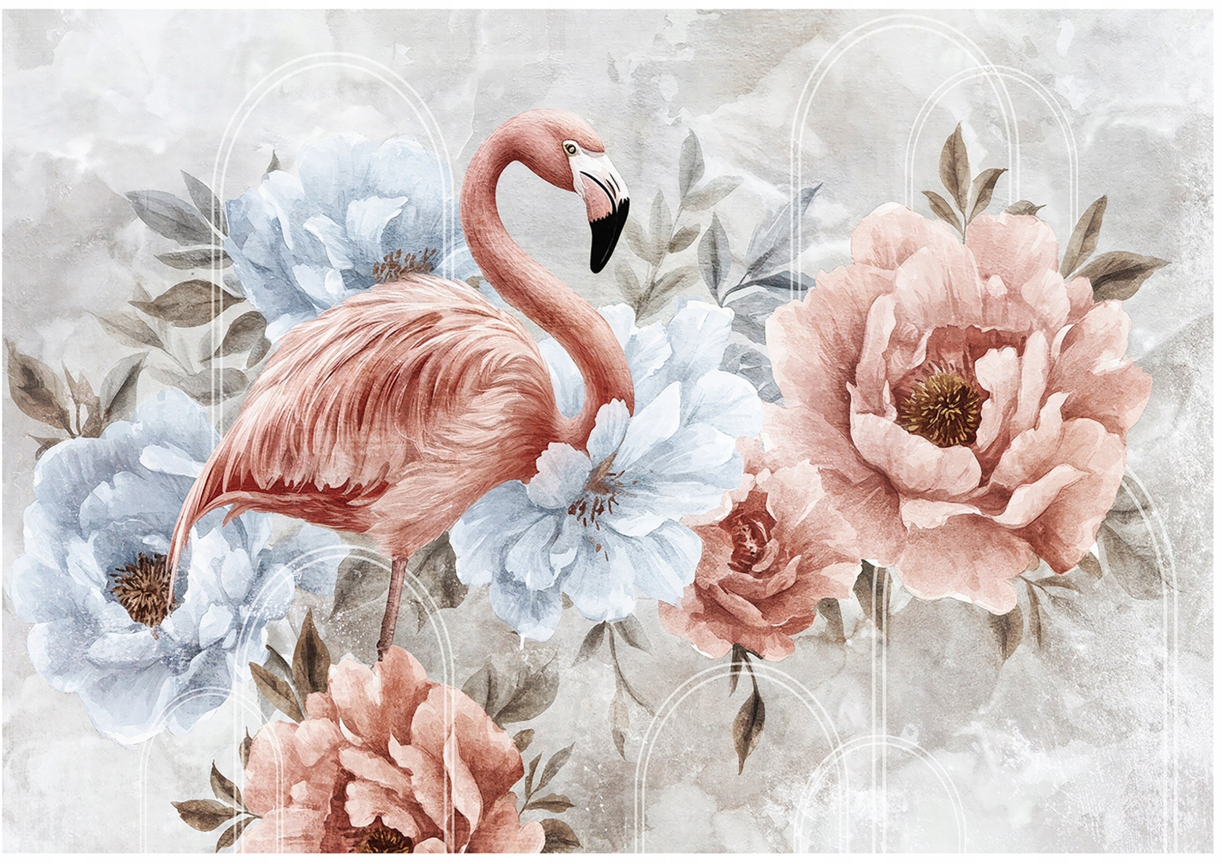 Fototapeta Na Flizelinie Kwiaty Flamingi Do Sypialni Salonu 416x254