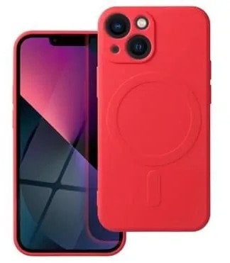 Futerał SILICONE MAG COVER kompatybilny z MagSafe do IPHONE 13 czerwony