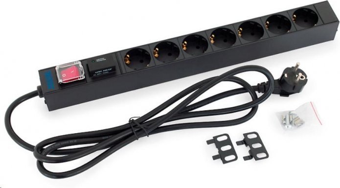 Triton RAB-PD-X12-A1 19" Steckdosenleiste 1HE 7x Schutzkontakt mit Blitzschutz