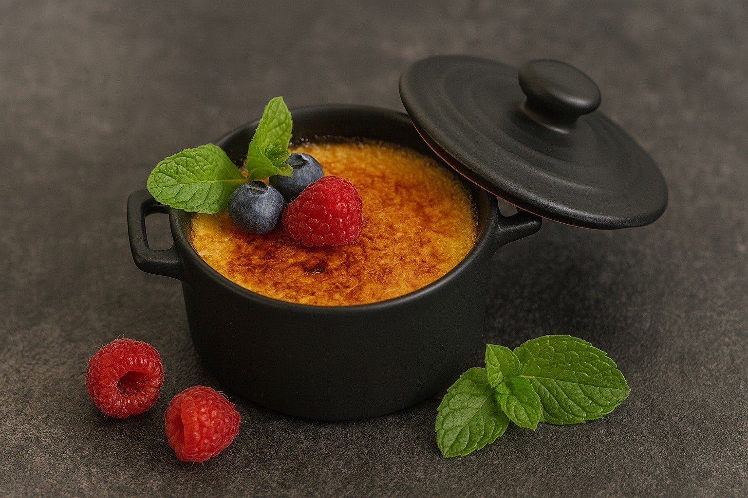 Naczynie do zapiekania 150 ml z pokrywką Black Creme Brulee