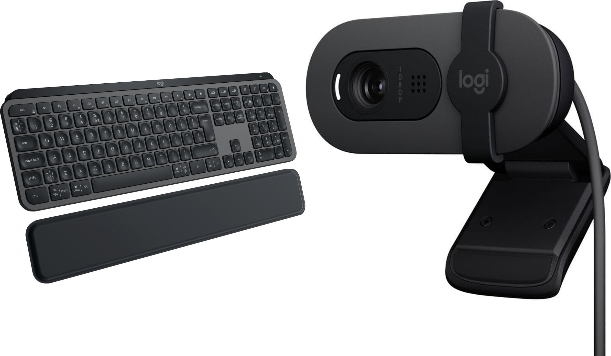 Klawiatura Logitech MX Keys S Plus Bezprzewodowa Graphite US (920-011589) + Brio 100 (960-001585)