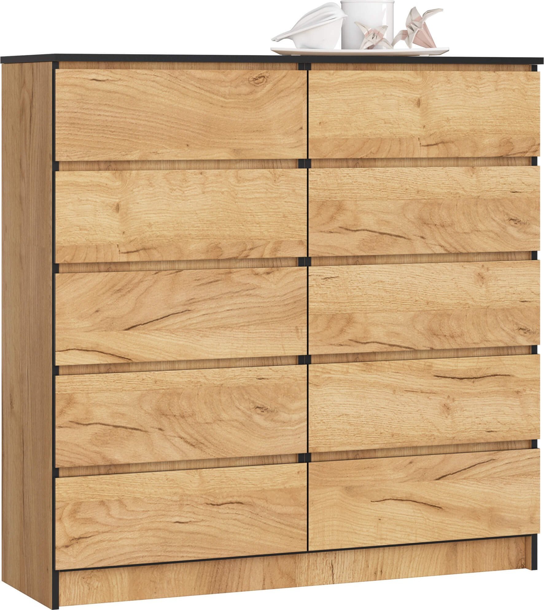 Fabryka Mebli Akord Komoda do salonu K 120 cm 10 szuflad - dąb craft