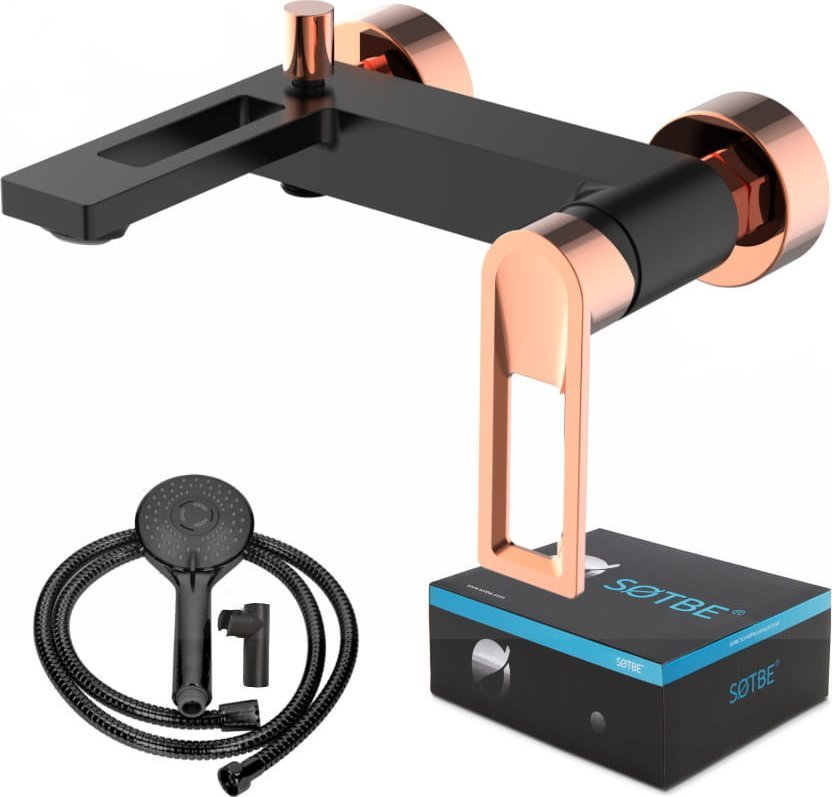 Bateria wannowa Sotbe Loft ścienne czarny + złoto (LOF-B/G-BWA-12568332)