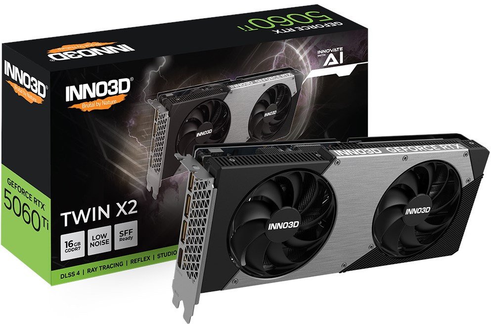 Karta graficzna Inno3D GeForce RTX 5060 Ti Twin X2 16GB GDDR7 DLSS4 (N506T2-16D7-191073N)