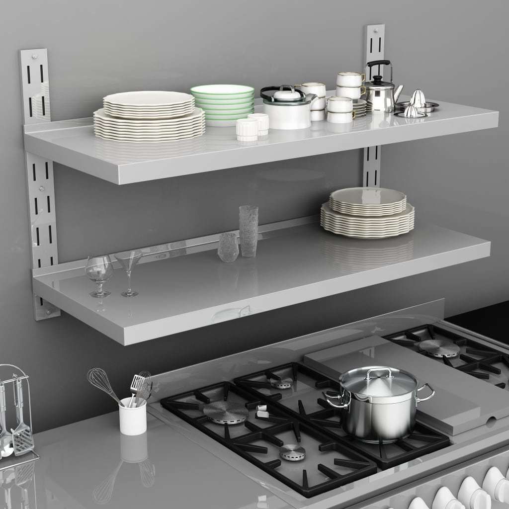 vidaXL 2-poziomowa półka wisząca, stal nierdzewna, 120 x 30 cm