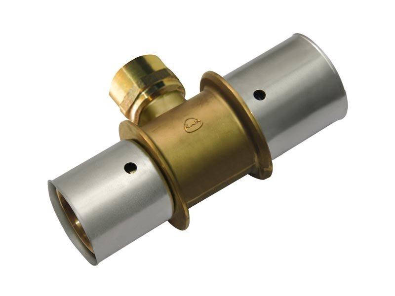 KAN-therm Trójnik z pierścieniem zaprasowywanym z GW 16x16mm x 1/2" - K-904000