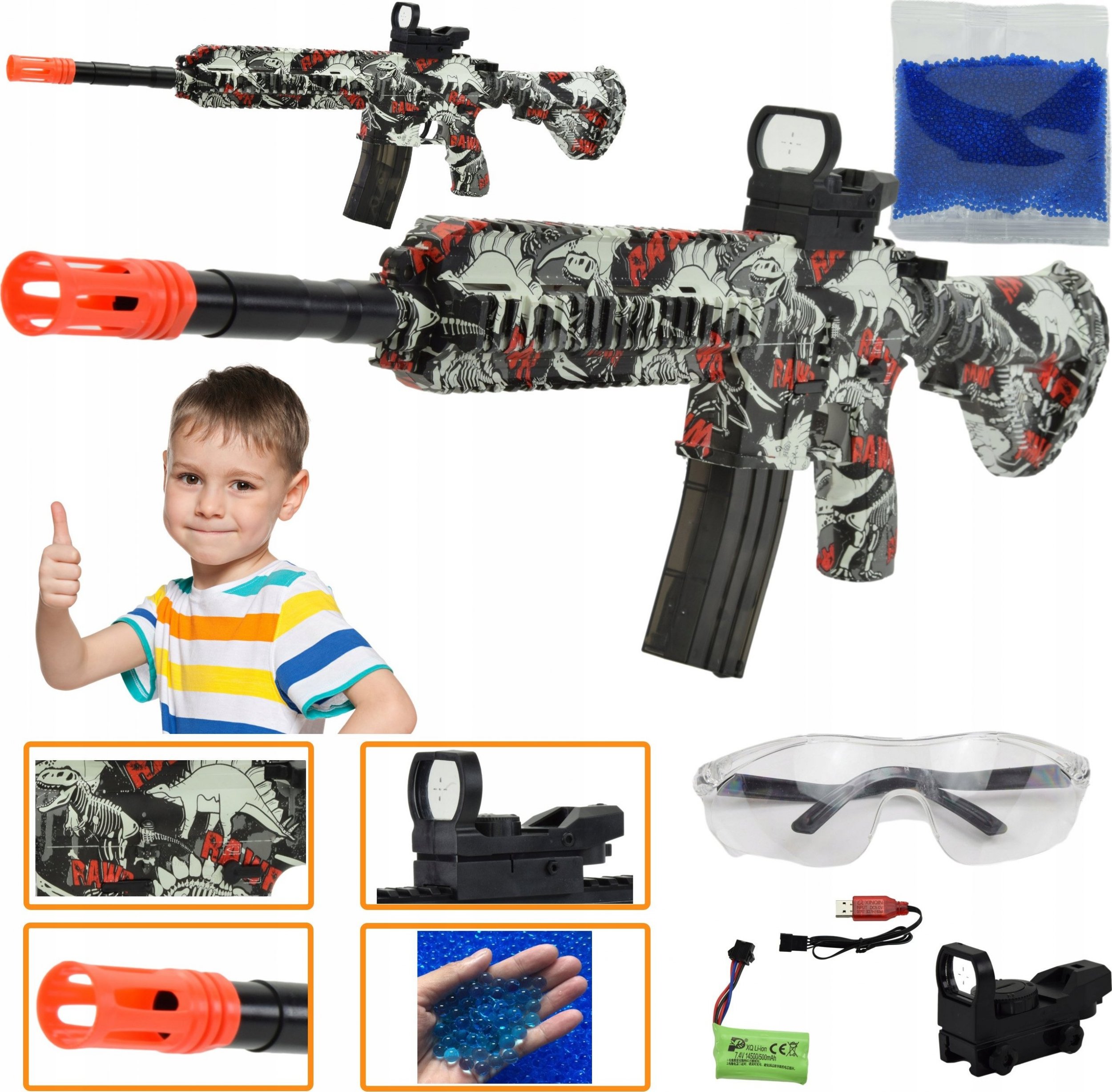 Skleplolki AUTOMAT KARABIN 2W1 PISTOLET NA KULKI ŻELOWE ORBIZ