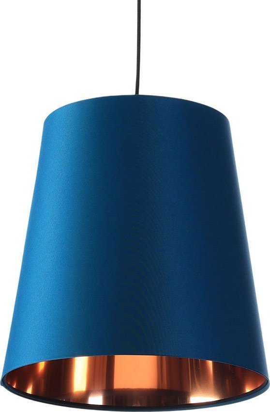 Lampa wisząca Lumes Granatowa lampa wisząca z abażurem rose gold - S402-Arva