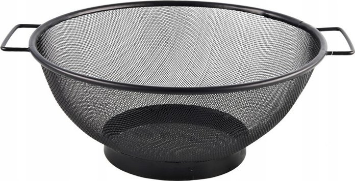 MPLCo Stalowe Czarne Sitko Cedzak z rączkami Durszlak 25