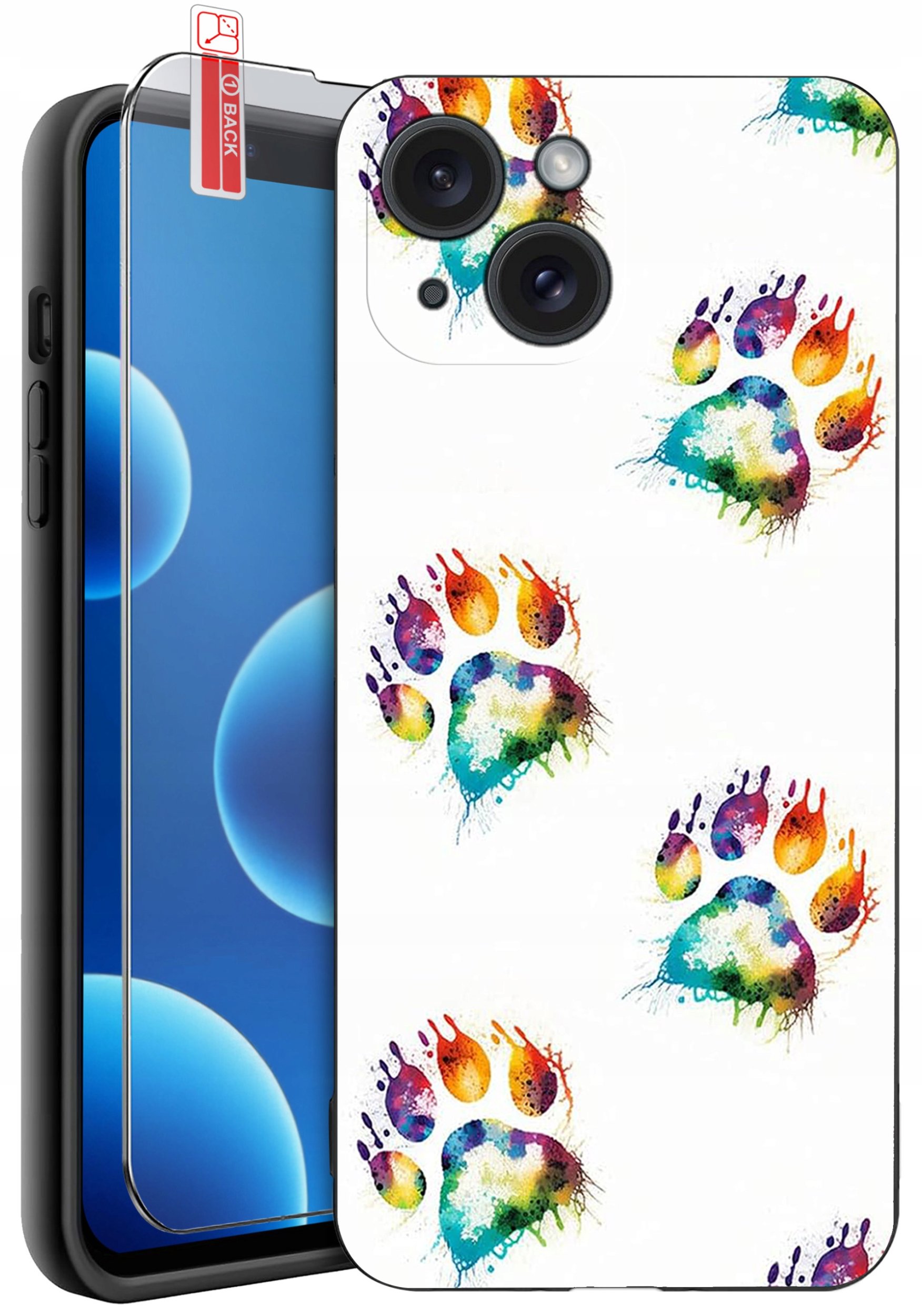 ETUI do iPhone 13 | 14 | WZORY | SILIKONOWE MATT CASE + SZKŁO 9H