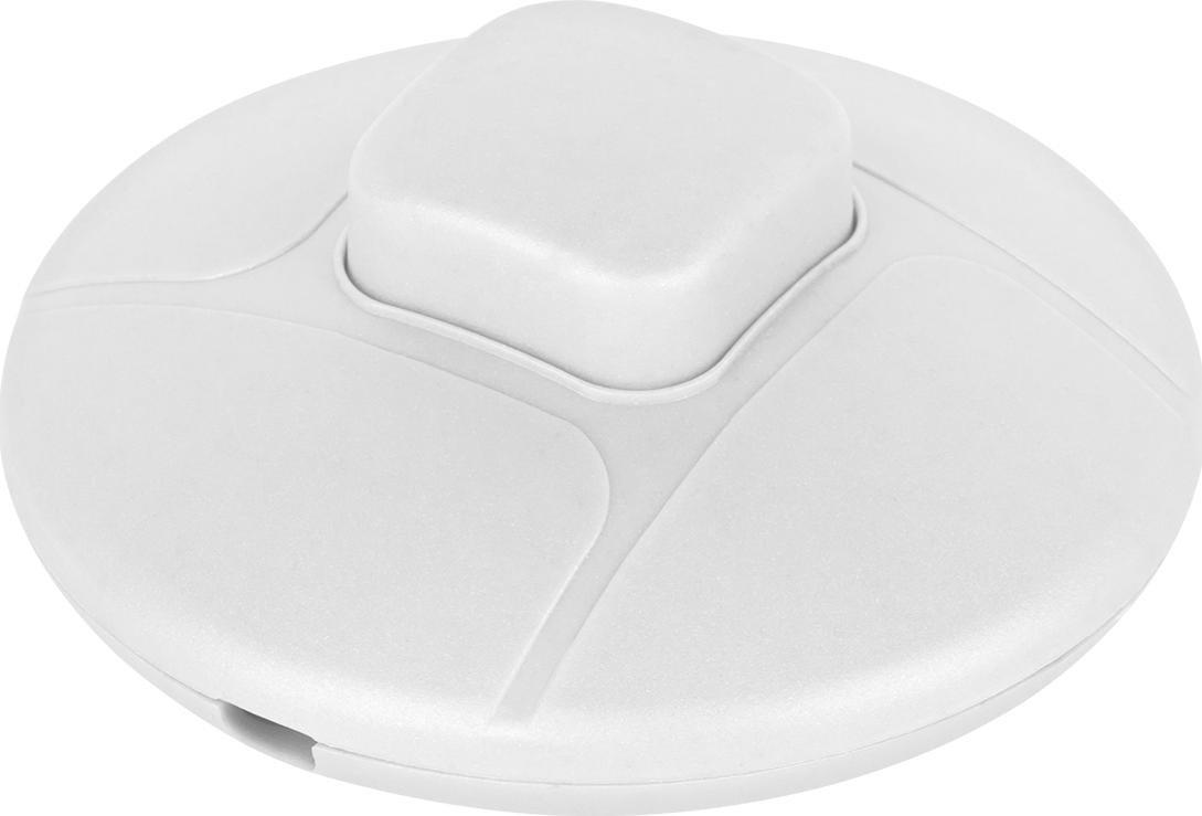 Złącze przełącznik przelotowy nożny biały 2A/250V