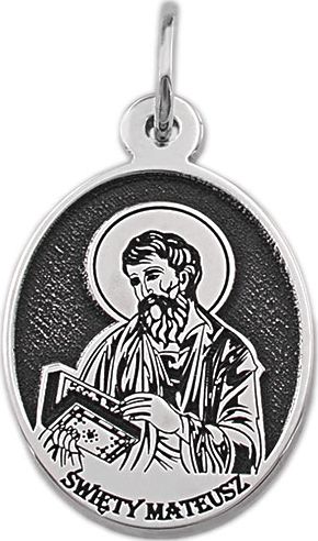 WĘC - Twój Jubiler Medalik srebrny z wizerunkiem sw. Mateusza MED-MATEUSZ-01