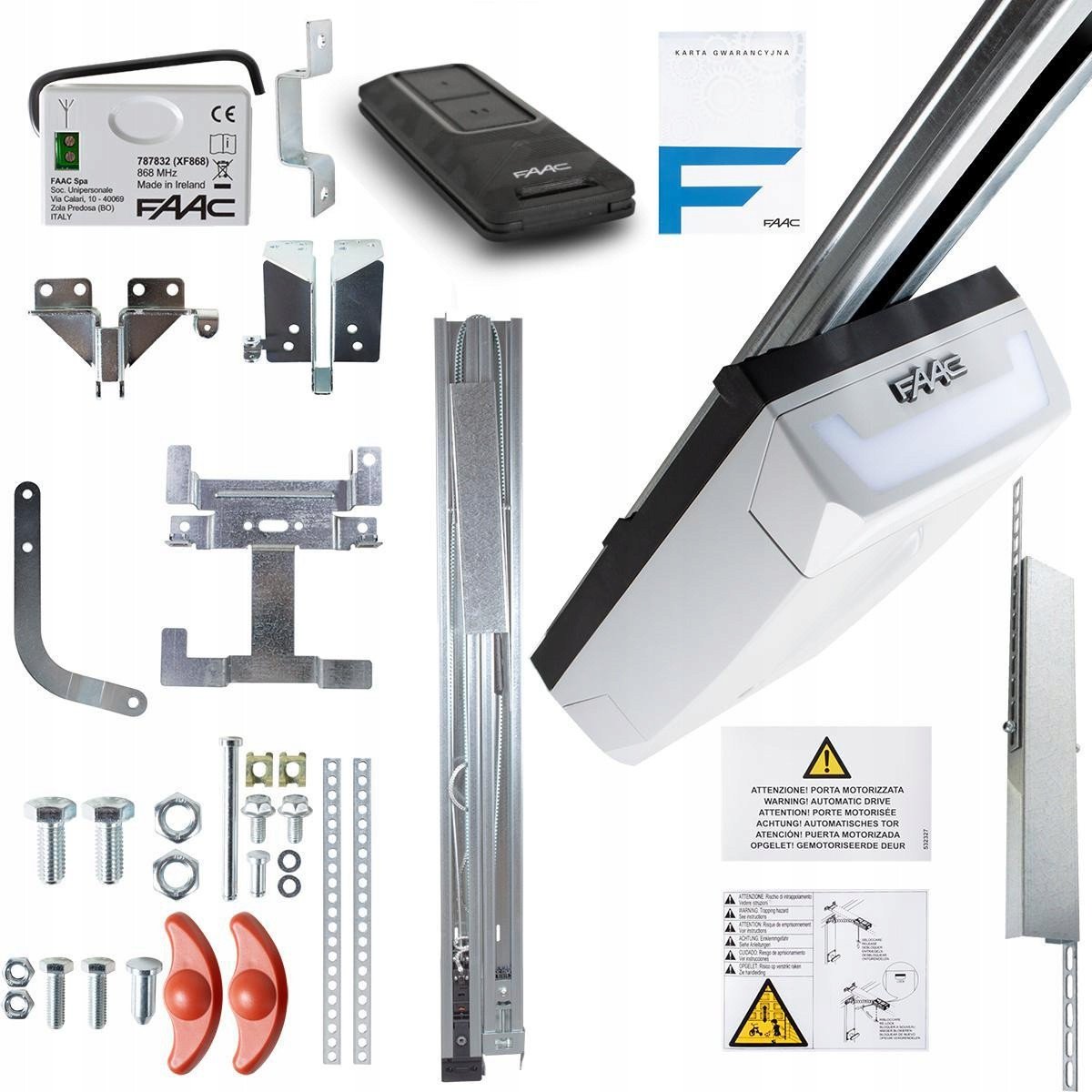 Zestaw FAAC D1000 FDS do bram garażowych z 3m szyną dwuczęściową kewlarową
