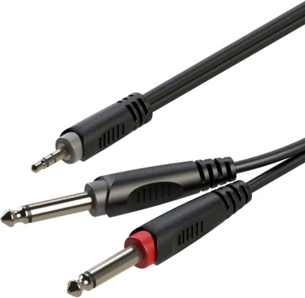Kabel audio Jack 3.5 stereo / 2 x Jack 6.3 mono 6m Roxtone SAYC130L6