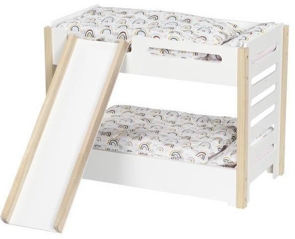 Łóżko piętrowe ze zjeżdżalnią dla lalek